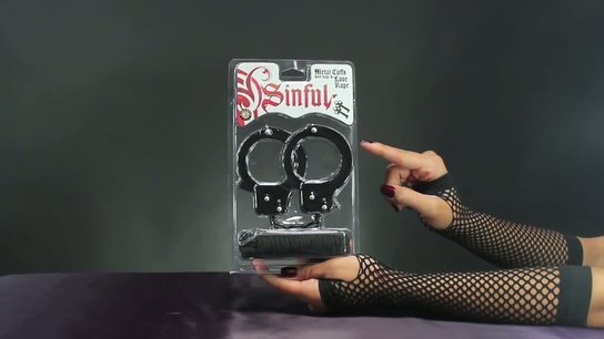 Sinful metal cuffs with keys and rope by Nasstoys - Commercial
