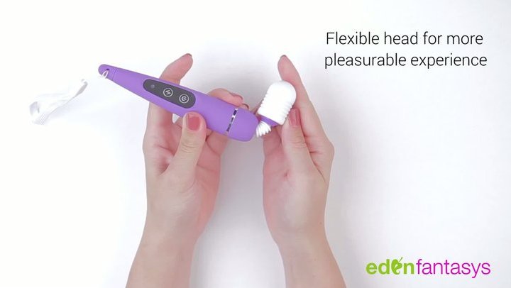 Eden rechargeable pocket wand with attachments by EdenFantasys - Commercial