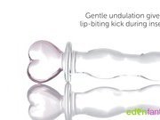 Pink heart glass dildo. Glass probe