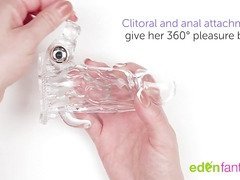 Vibrating waterproof bunny penis extension by Eden Toys - Commercial
