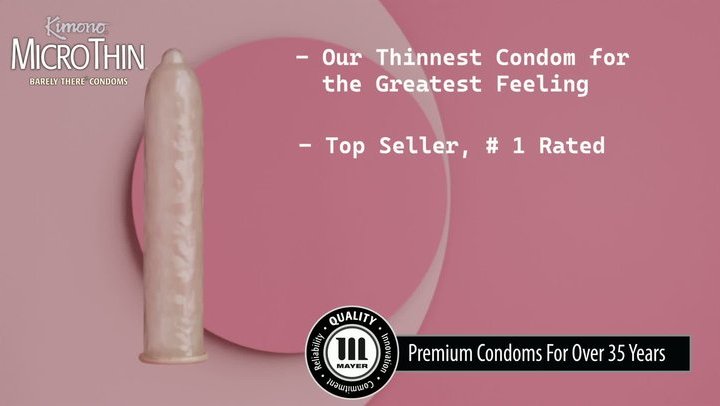 Microthin condoms 3 count by Kimono - Commercial